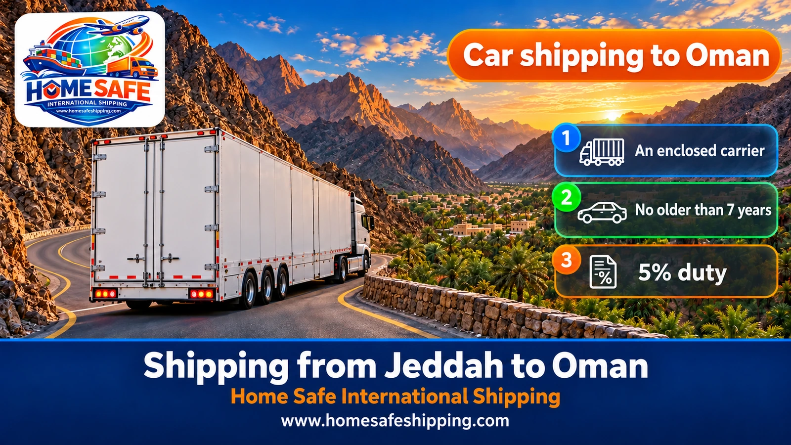 Car shipping from Jeddah to Oman