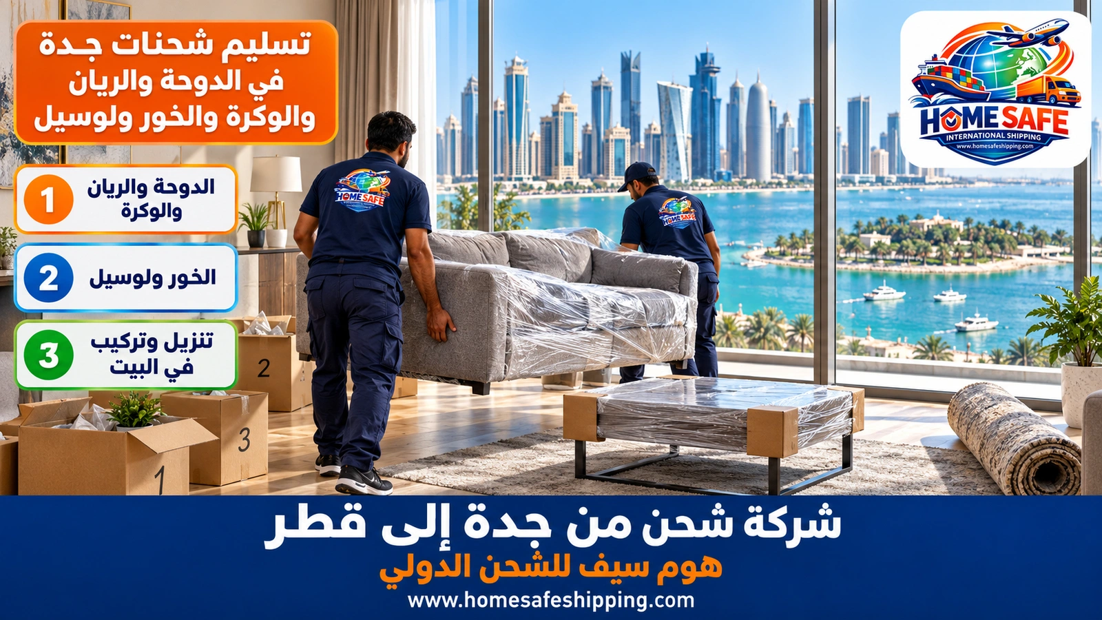 تسليم شحنات جدة في الدوحة والريان والوكرة والخور ولوسيل