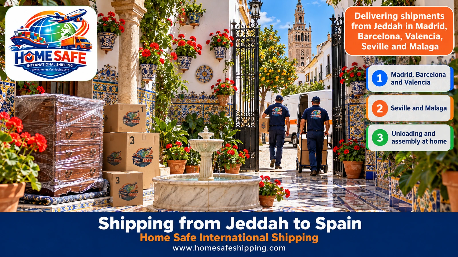 Delivering shipments from Jeddah in Madrid, Barcelona, Valencia, Seville and Malaga
