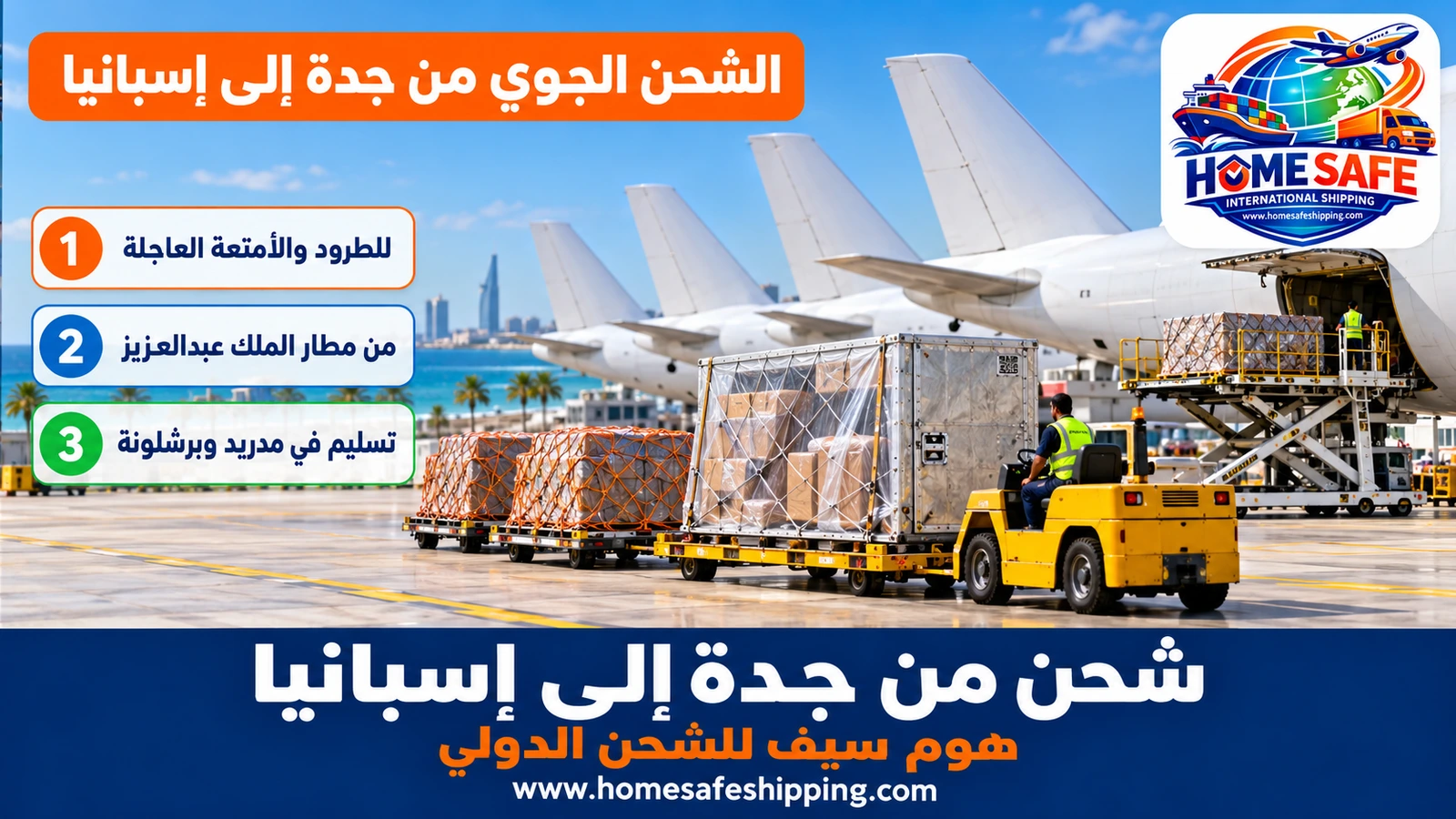 الشحن الجوي من جدة إلى إسبانيا