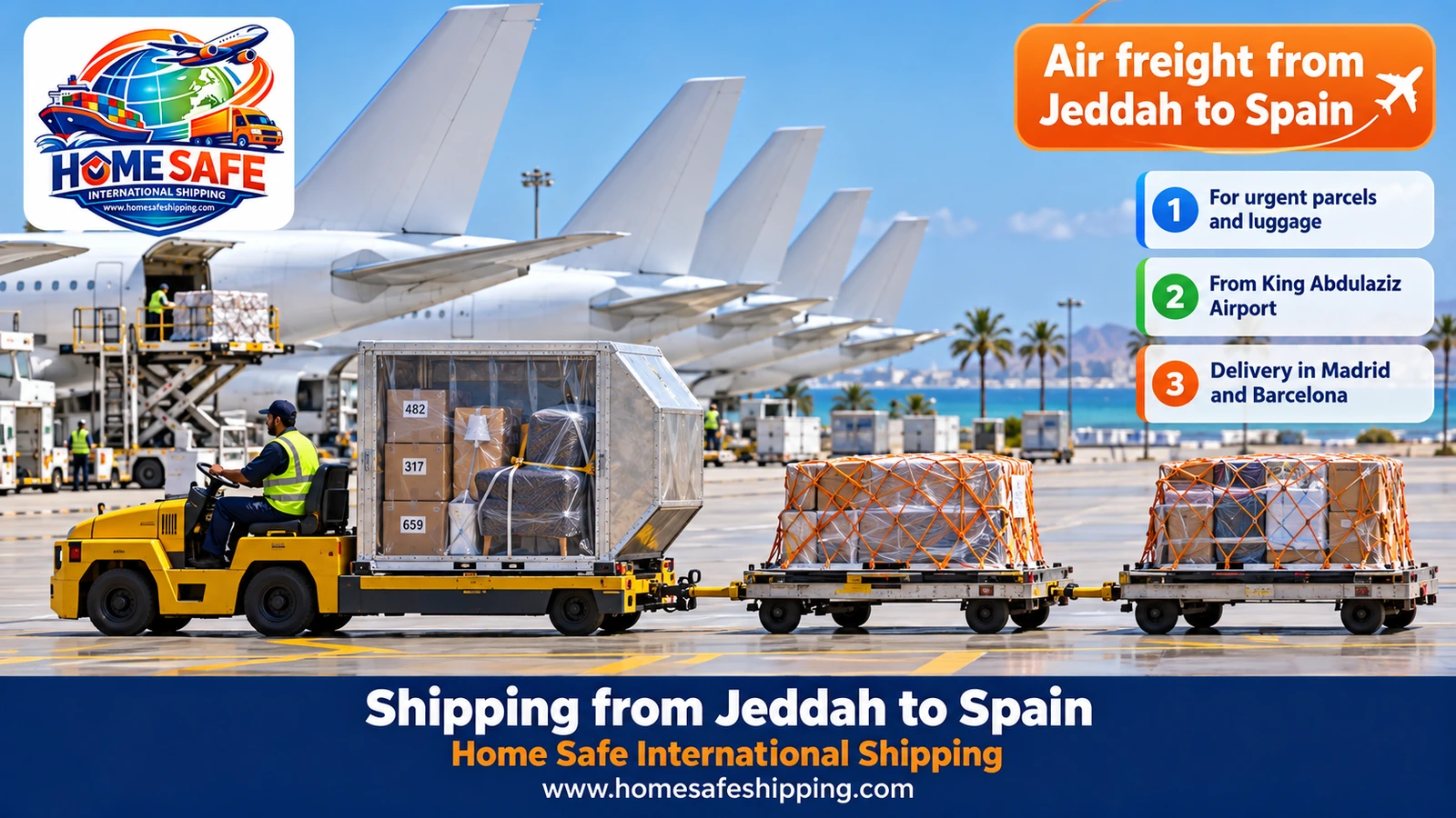 Air freight from Jeddah to Spain