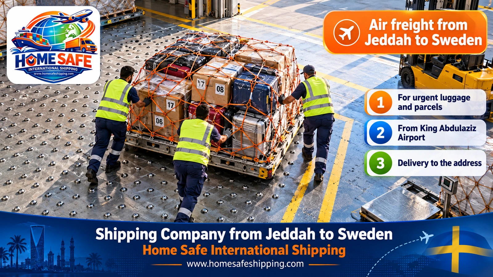 Air freight from Jeddah to Sweden