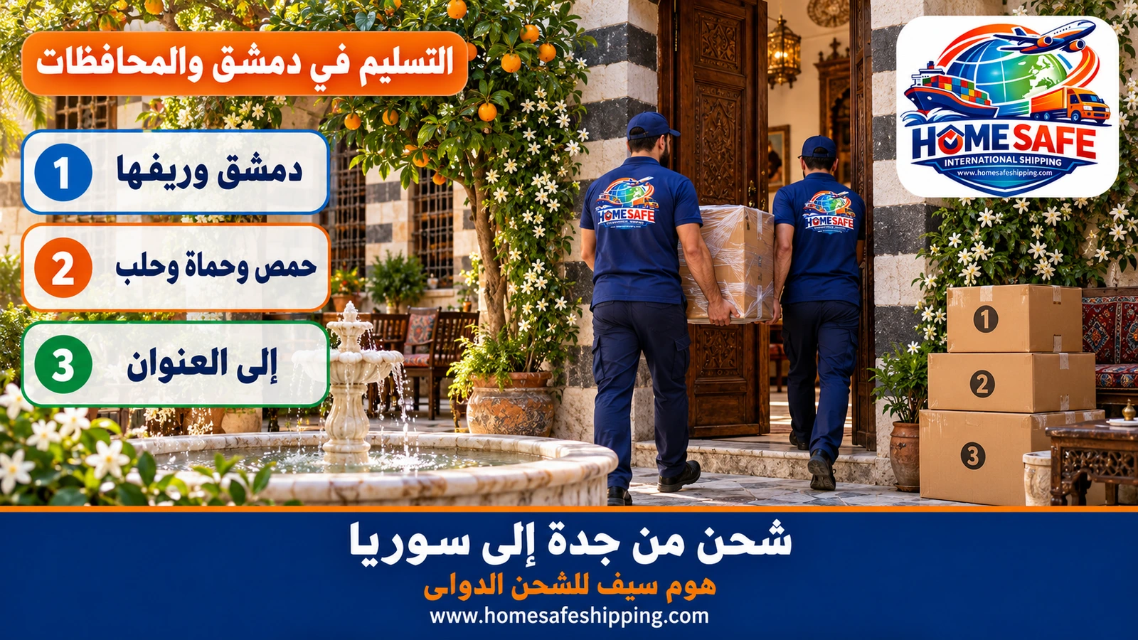 تسليم الشحنات في دمشق والمحافظات السورية