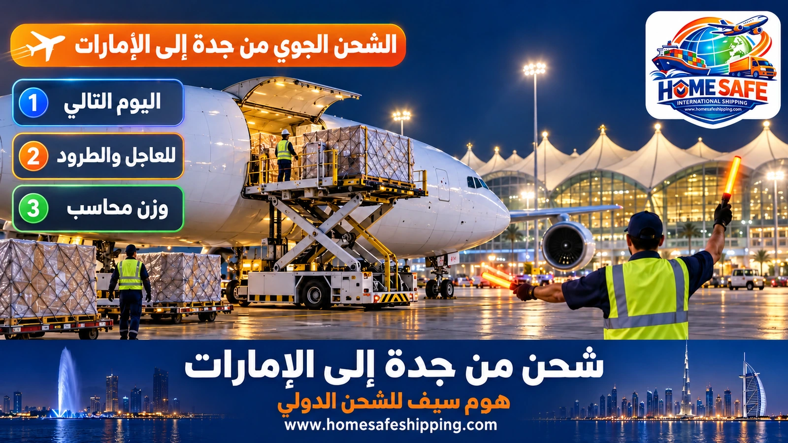 الشحن الجوي من جدة إلى الإمارات