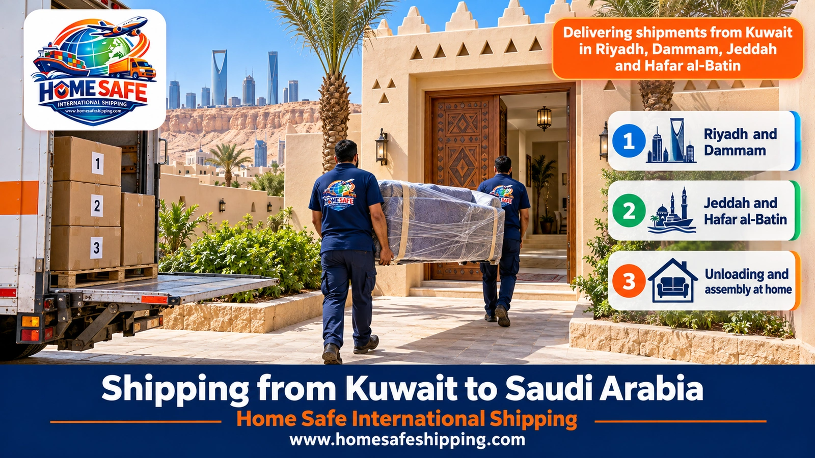 Delivering shipments from Kuwait in Riyadh, Dammam, Jeddah and Hafar al-Batin
