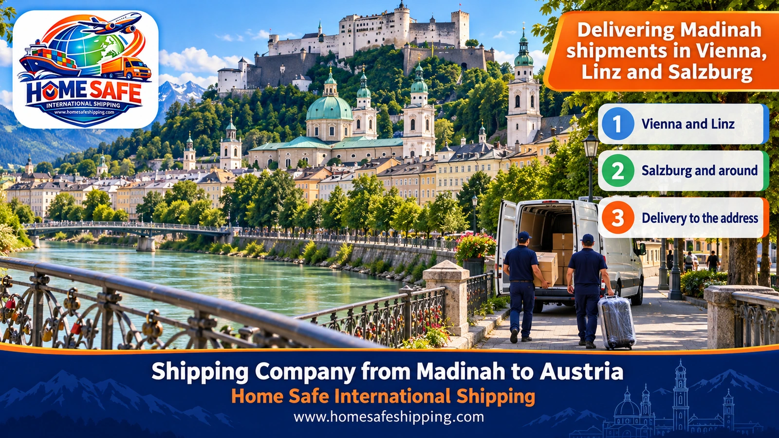 Delivering Madinah shipments in Vienna, Linz and Salzburg