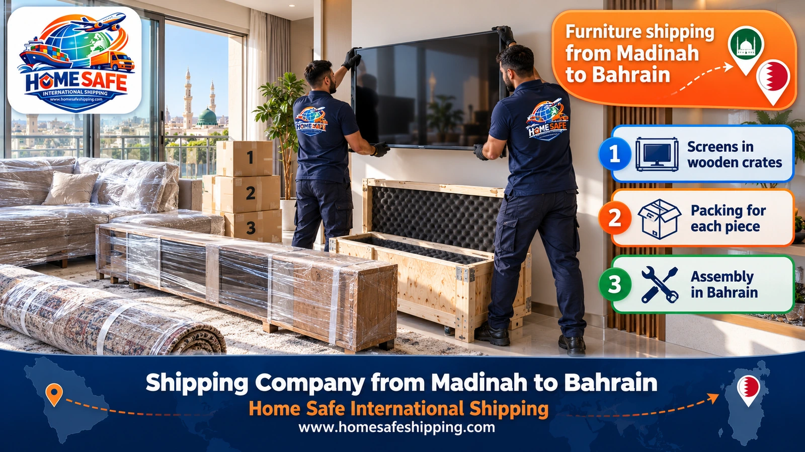 Furniture shipping from Madinah to Bahrain