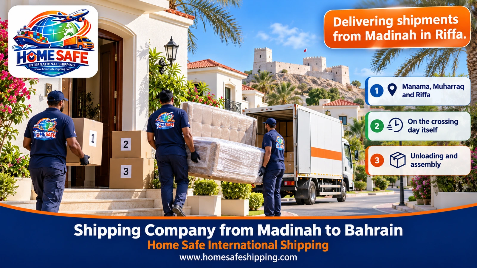 Delivering shipments from Madinah in Riffa
