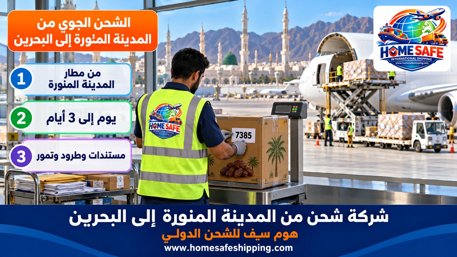 الشحن الجوي من المدينة المنورة إلى البحرين