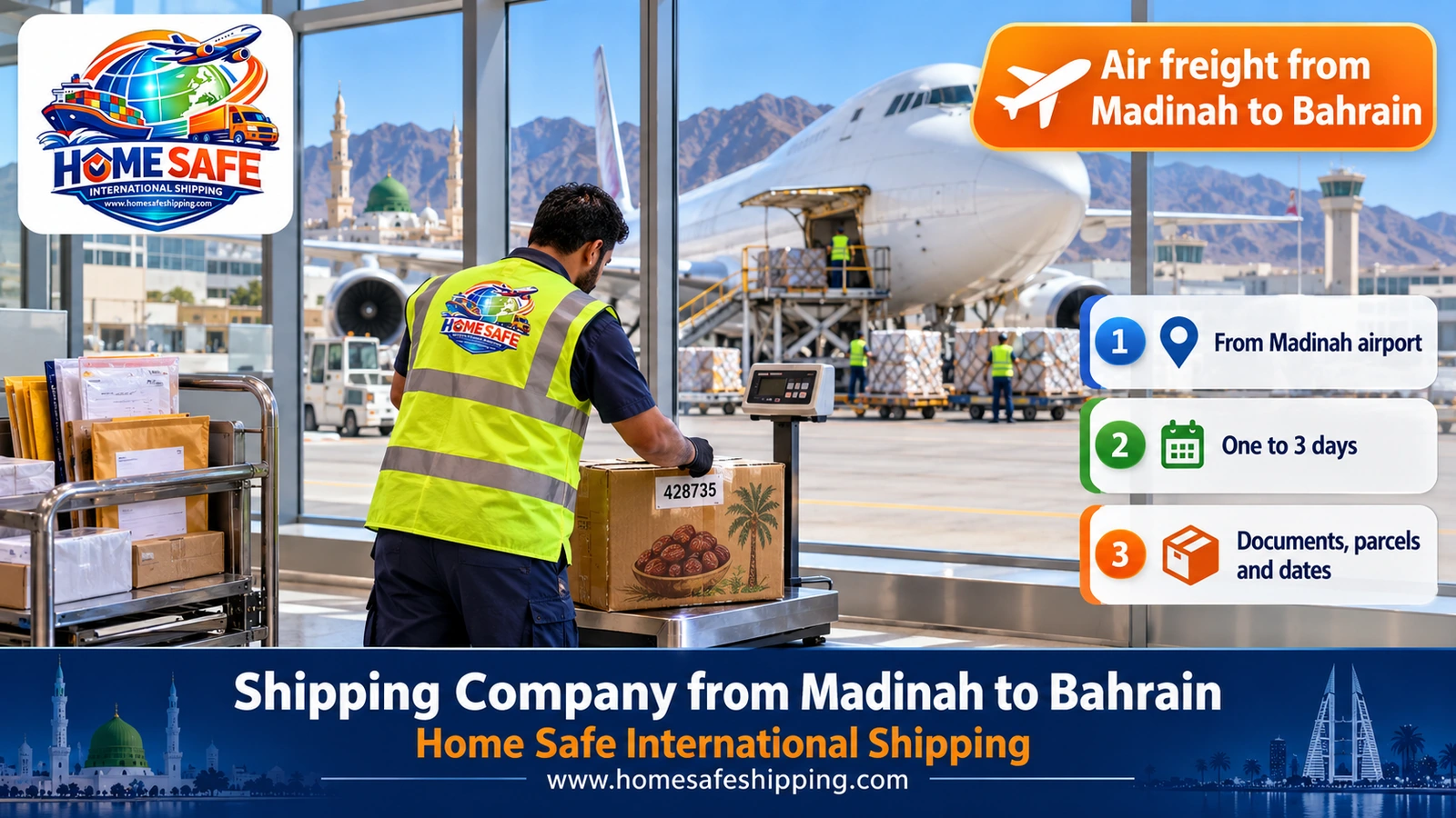 Air freight from Madinah to Bahrain