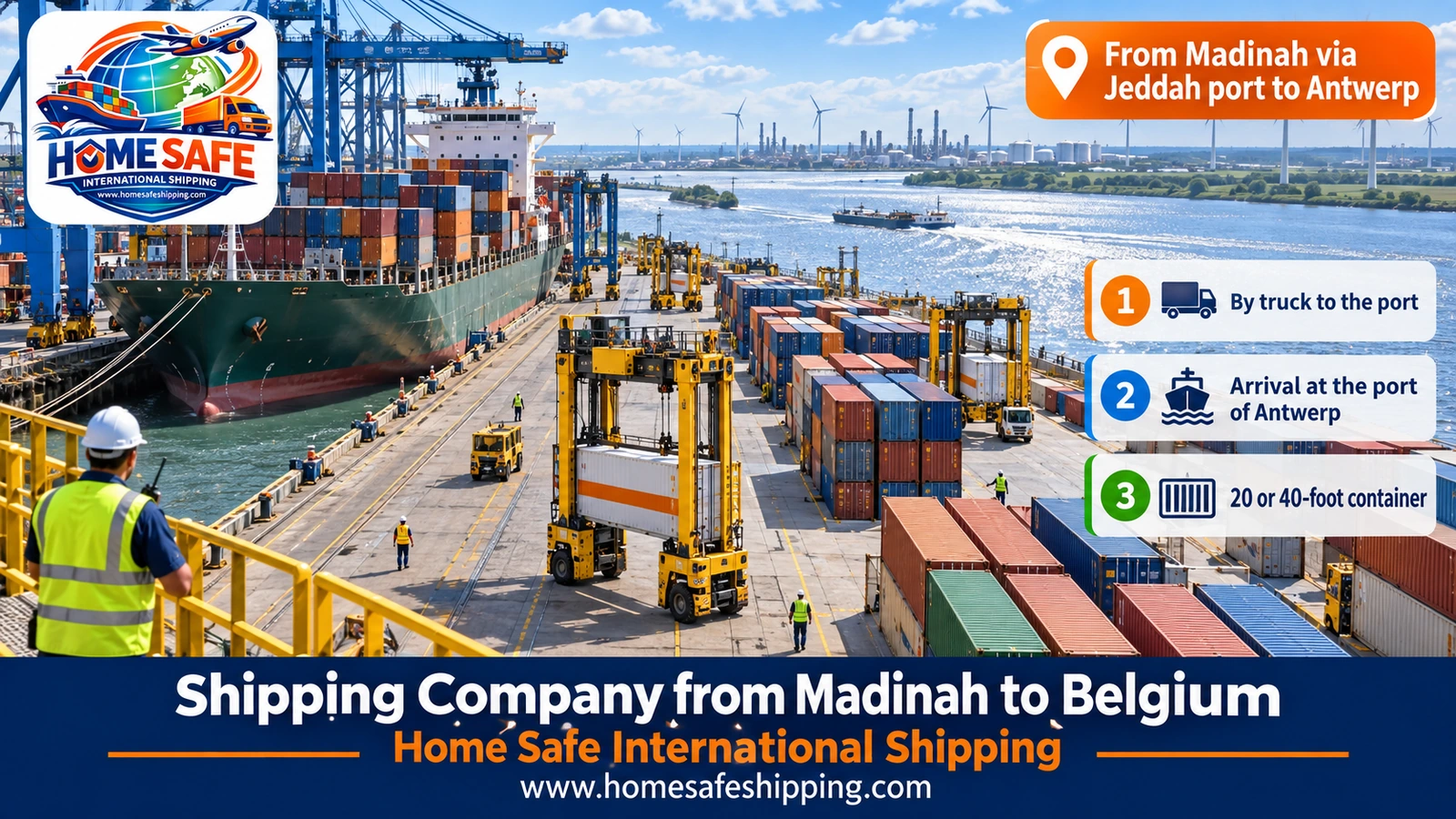 From Madinah via Jeddah port to Antwerp