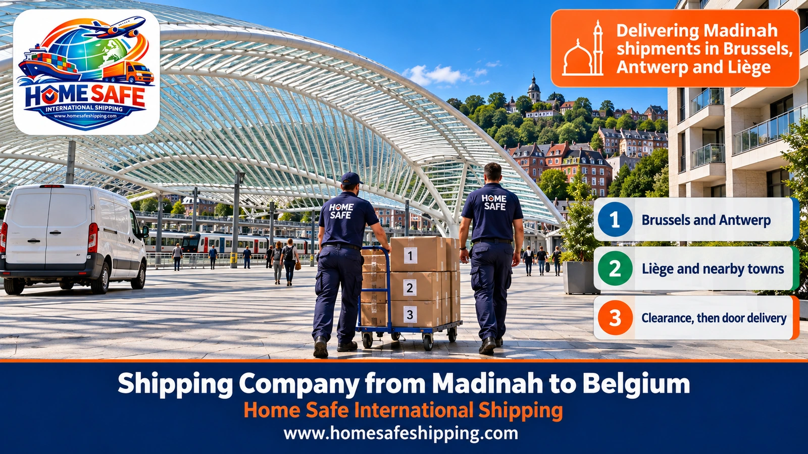 Delivering Madinah shipments in Brussels, Antwerp and Liège