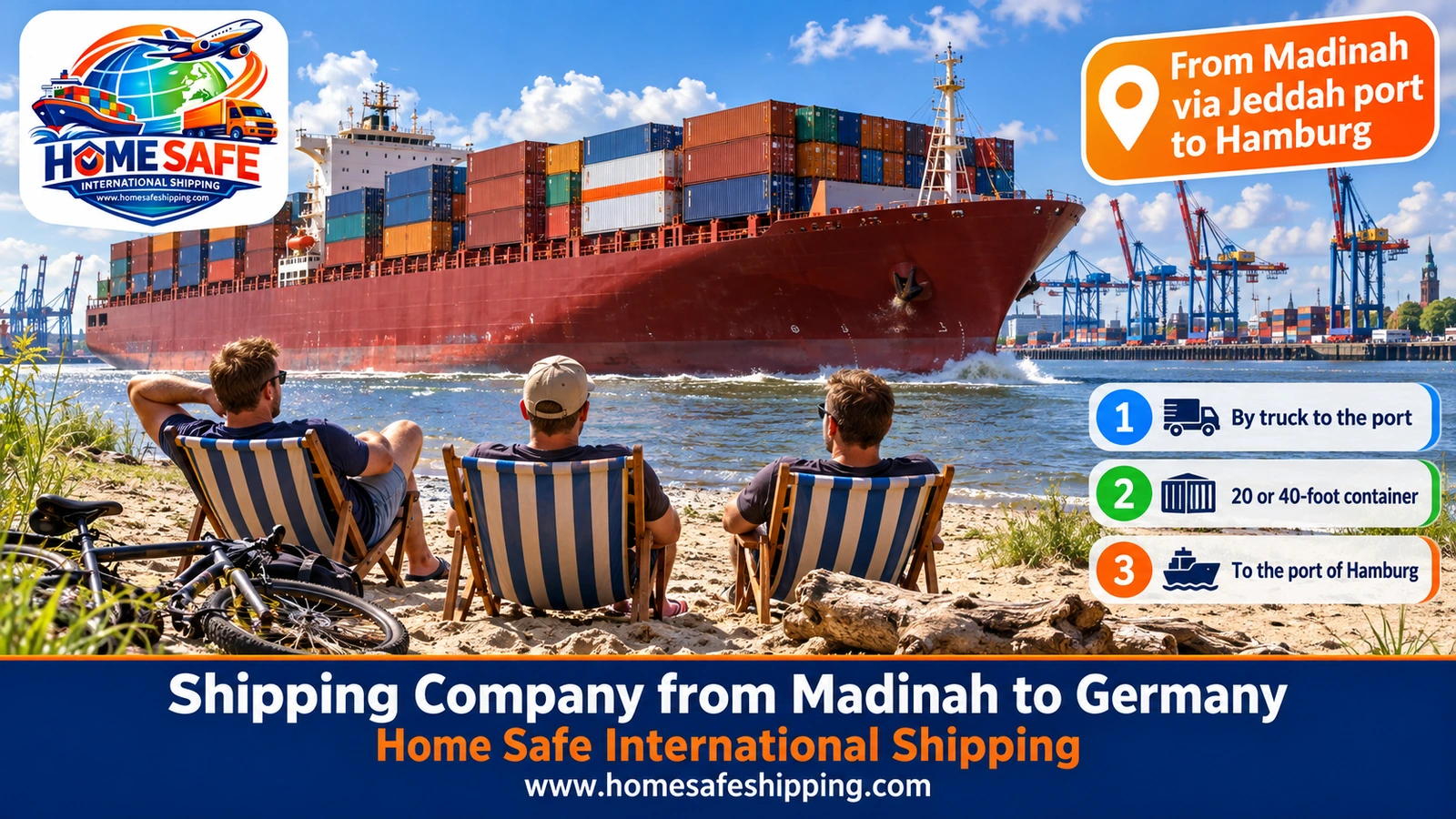 From Madinah via Jeddah port to Hamburg