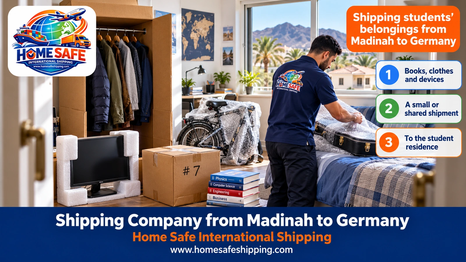 Shipping students’ belongings from Madinah to Germany