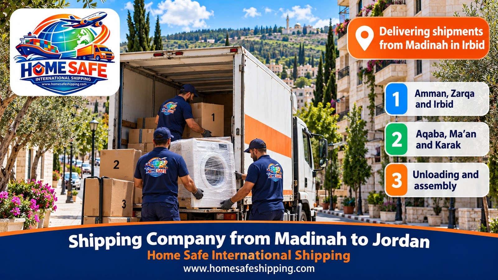 Delivering shipments from Madinah in Irbid