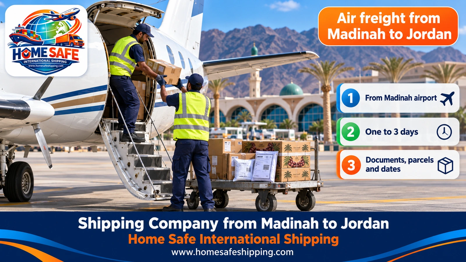 Air freight from Madinah to Jordan