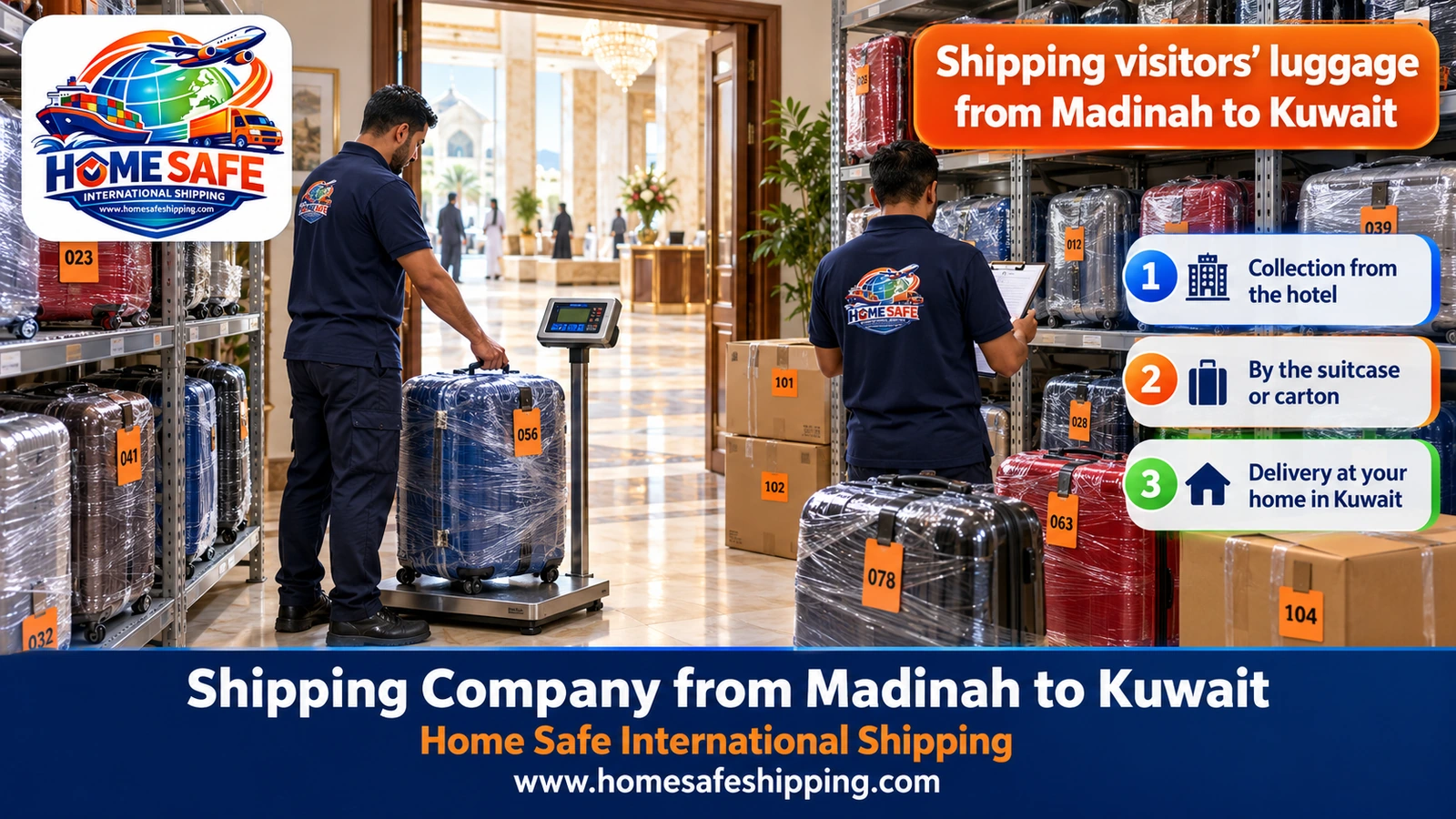 Shipping visitors’ luggage from Madinah to Kuwait