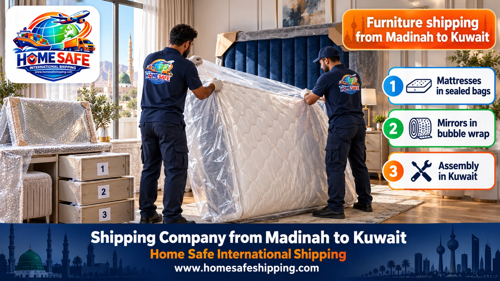 Furniture shipping from Madinah to Kuwait