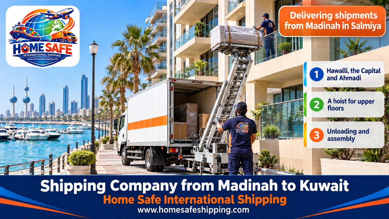Delivering shipments from Madinah in Salmiya