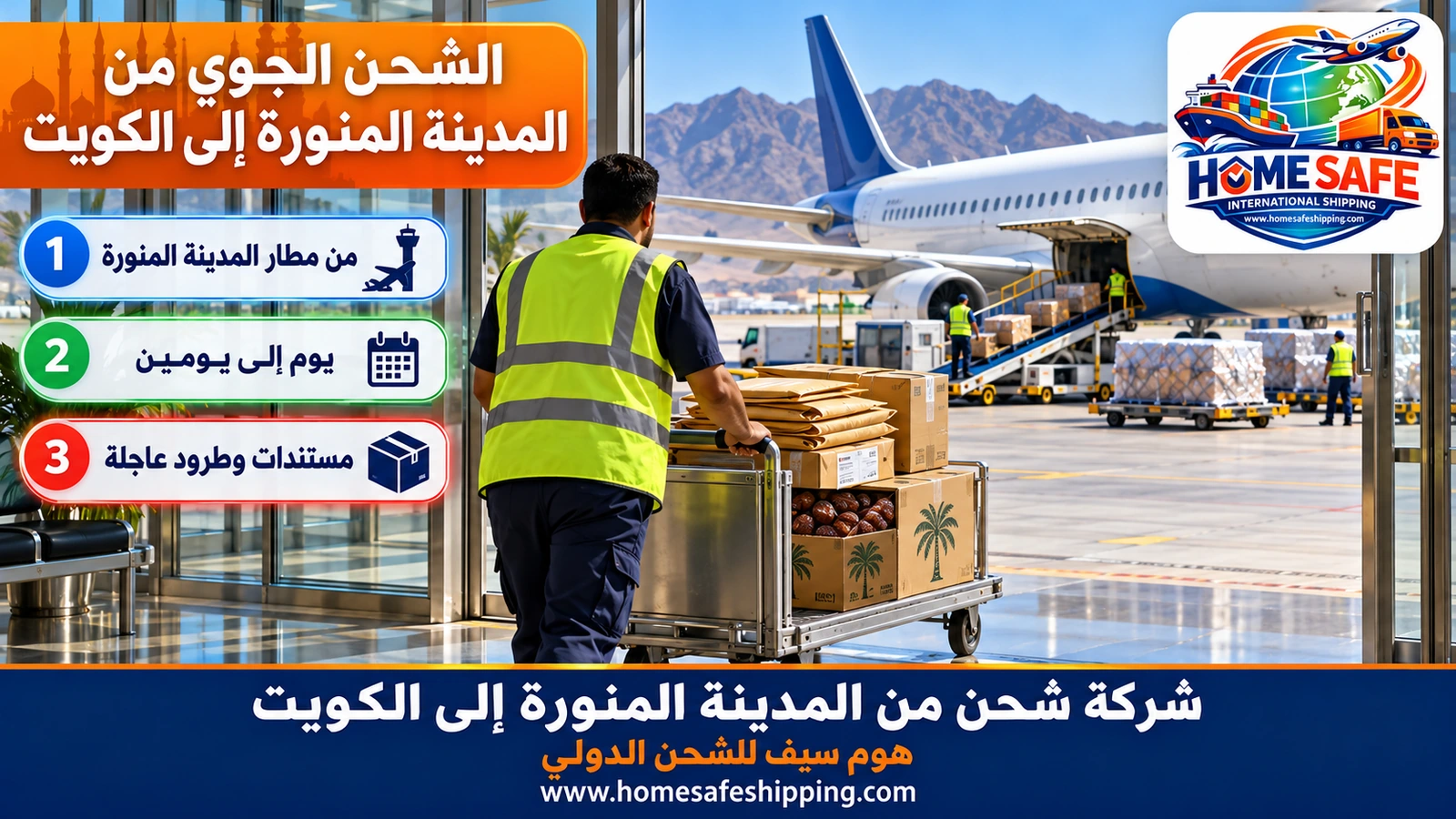الشحن الجوي من المدينة المنورة إلى الكويت