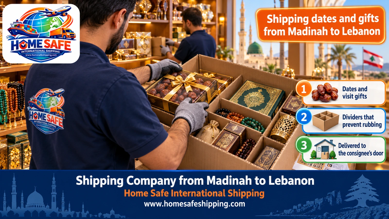 Shipping dates and gifts from Madinah to Lebanon