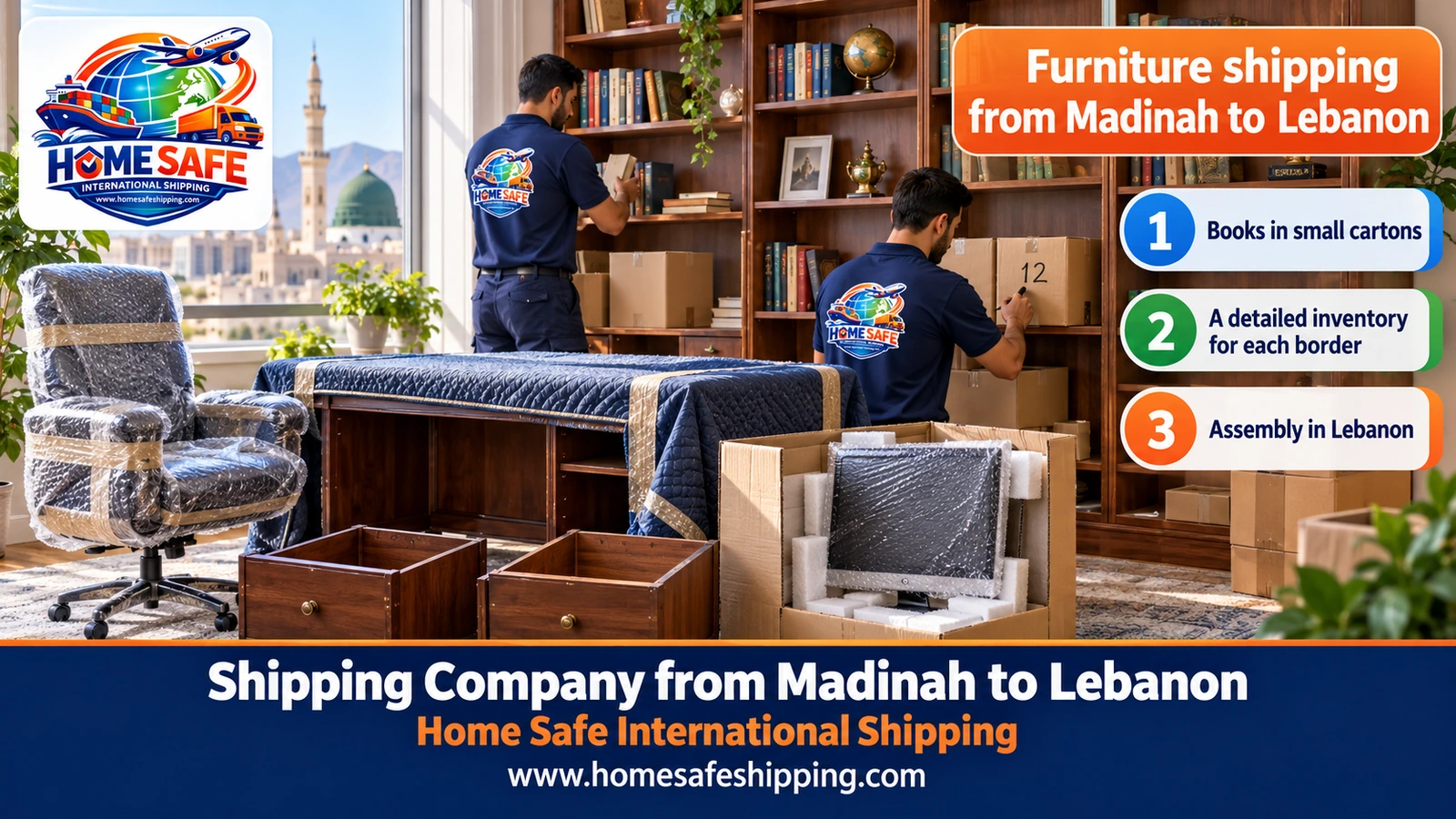 Furniture shipping from Madinah to Lebanon