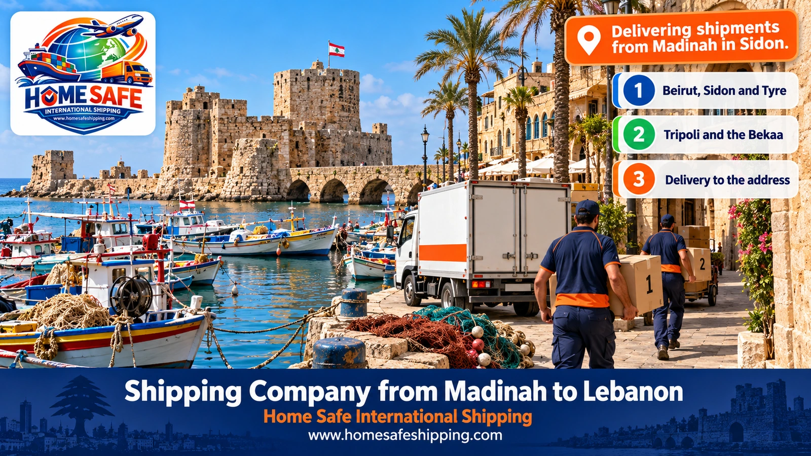 Delivering shipments from Madinah in Sidon