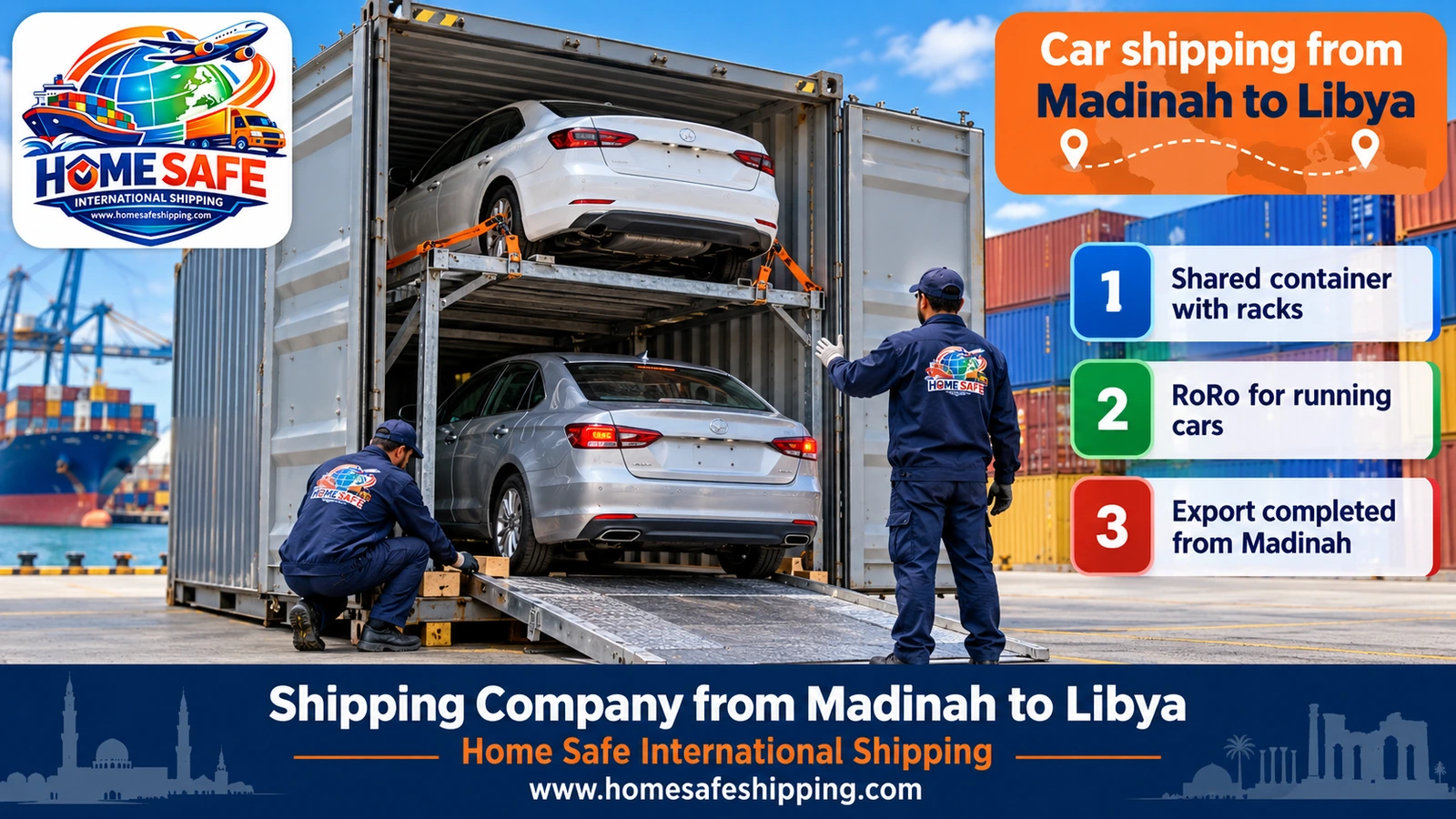 Car shipping from Madinah to Libya