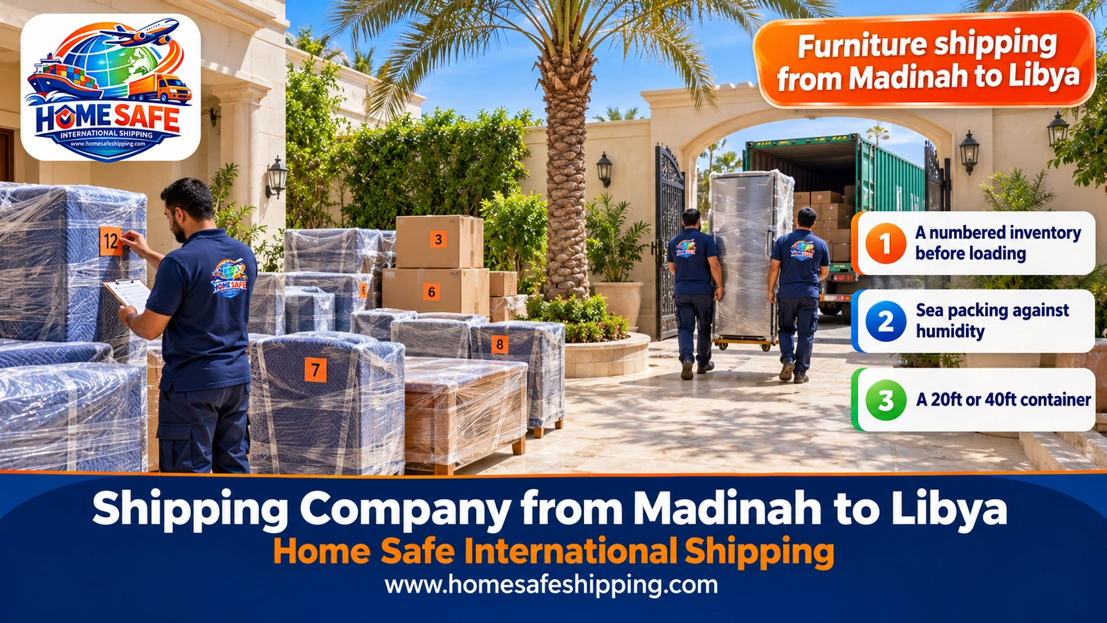 Furniture shipping from Madinah to Libya