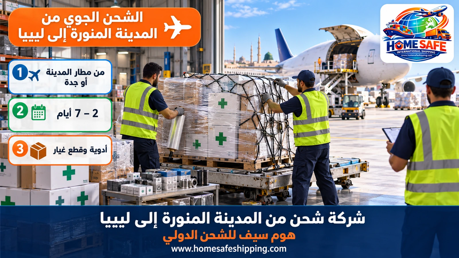 الشحن الجوي من المدينة المنورة إلى ليبيا