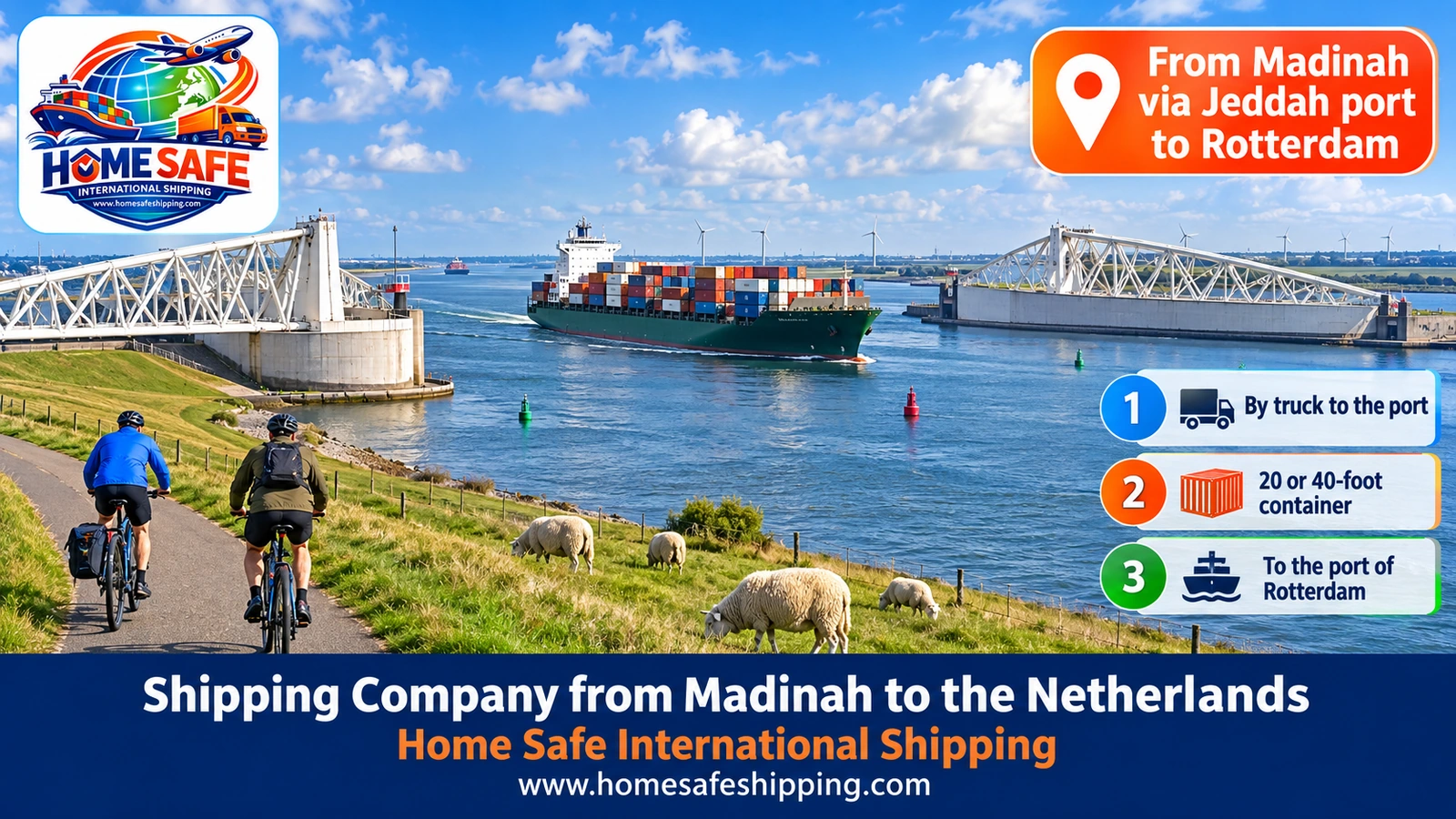 From Madinah via Jeddah port to Rotterdam