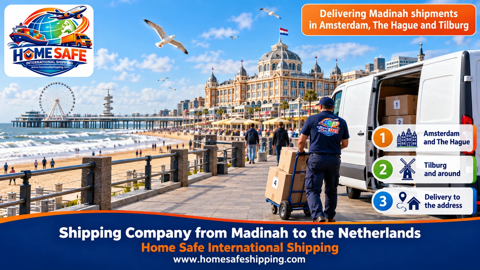Delivering Madinah shipments in Amsterdam, The Hague and Tilburg