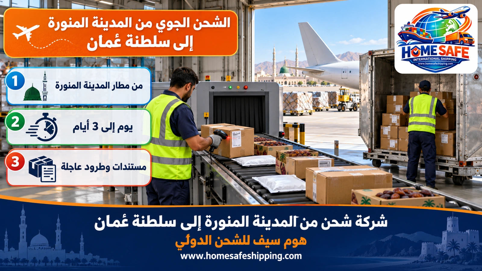 الشحن الجوي من المدينة المنورة إلى سلطنة عُمان