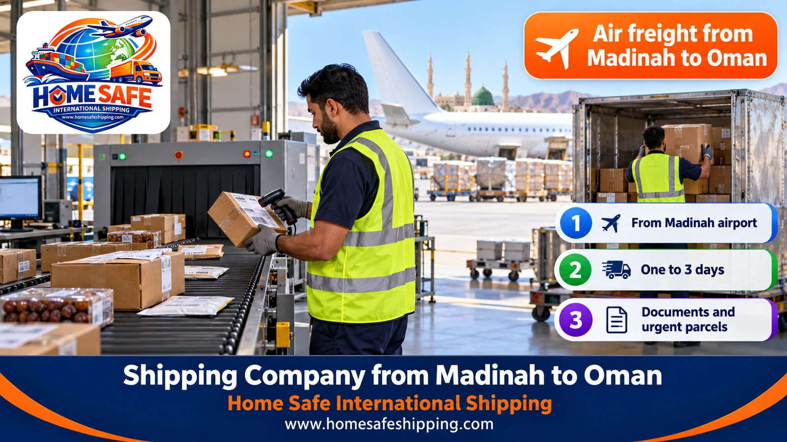 Air freight from Madinah to Oman