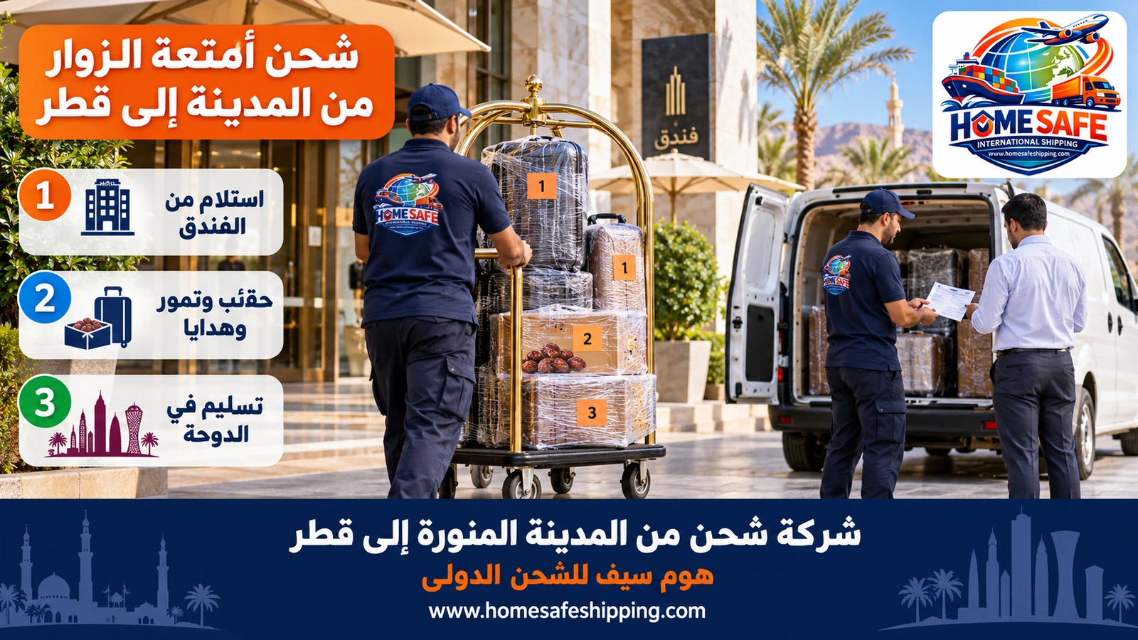 شحن أمتعة الزوار من المدينة إلى قطر