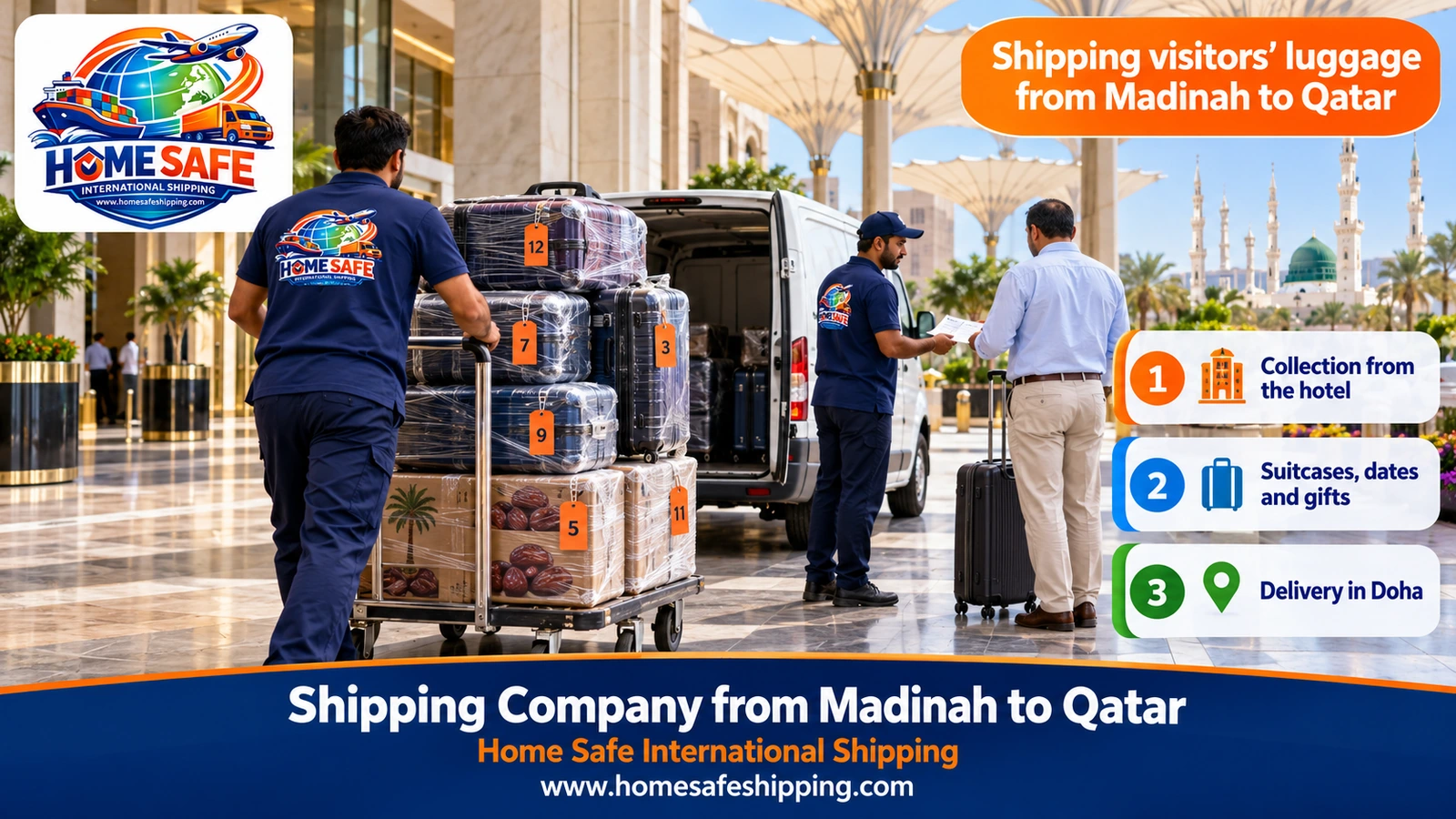 Shipping visitors’ luggage from Madinah to Qatar