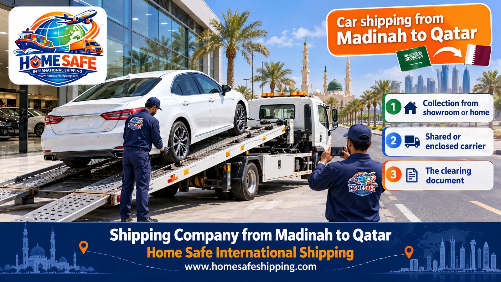 Car shipping from Madinah to Qatar
