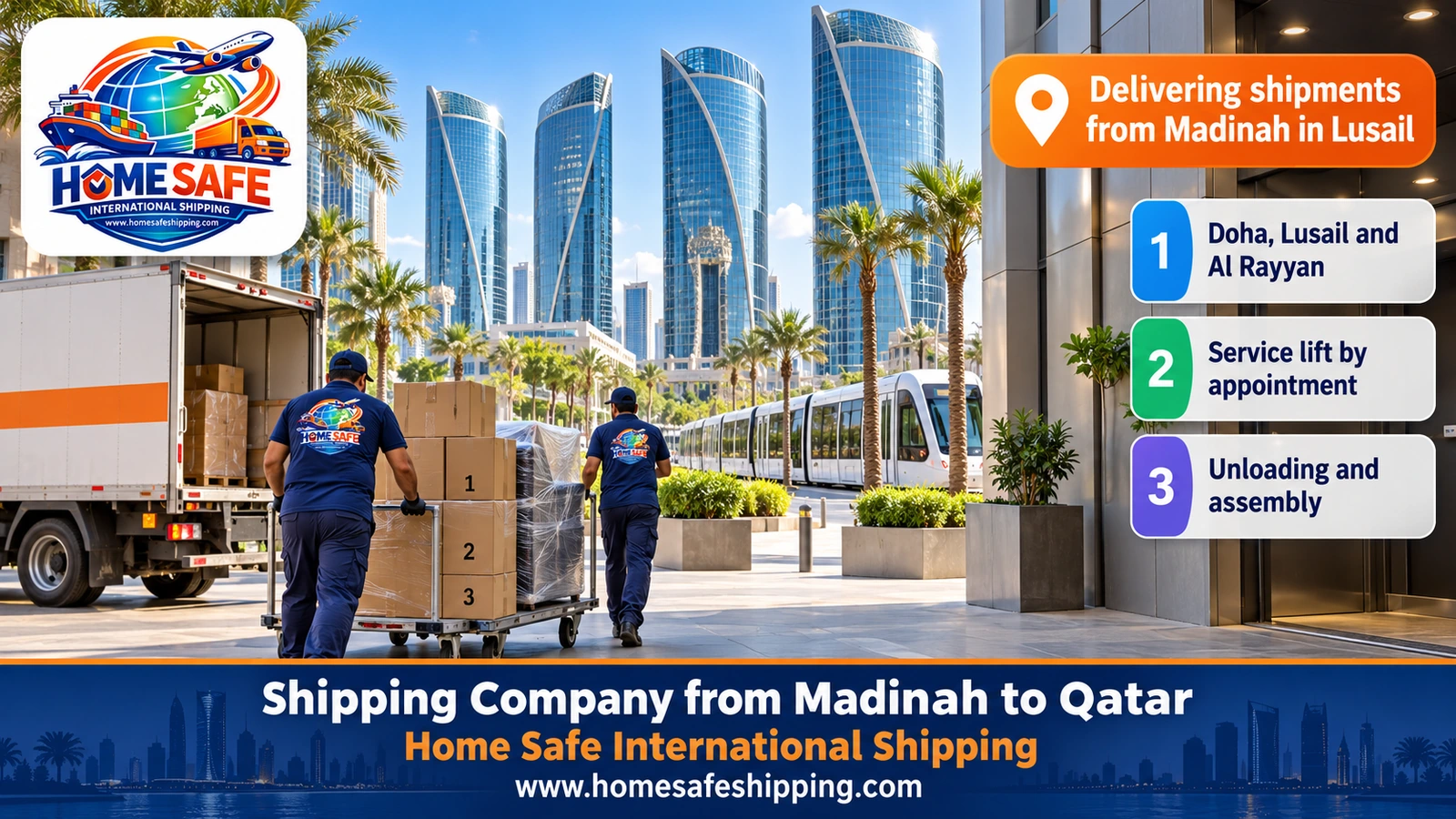 Delivering shipments from Madinah in Lusail