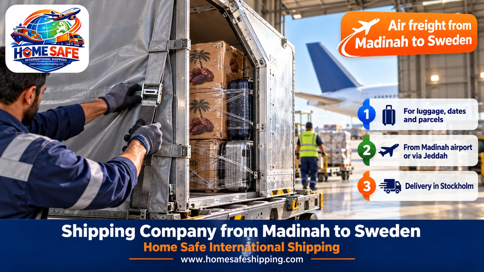 Air freight from Madinah to Sweden