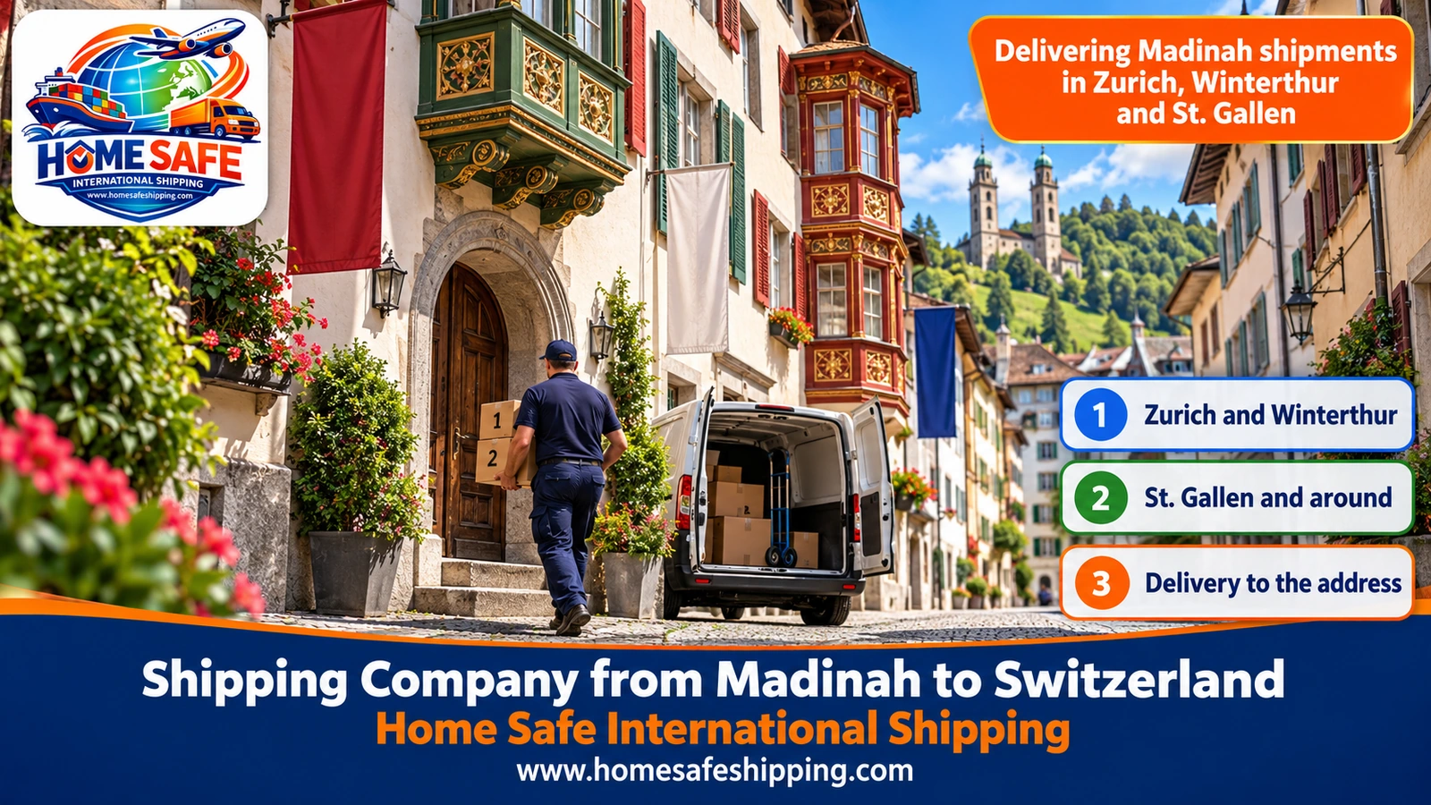 Delivering Madinah shipments in Zurich, Winterthur and St. Gallen