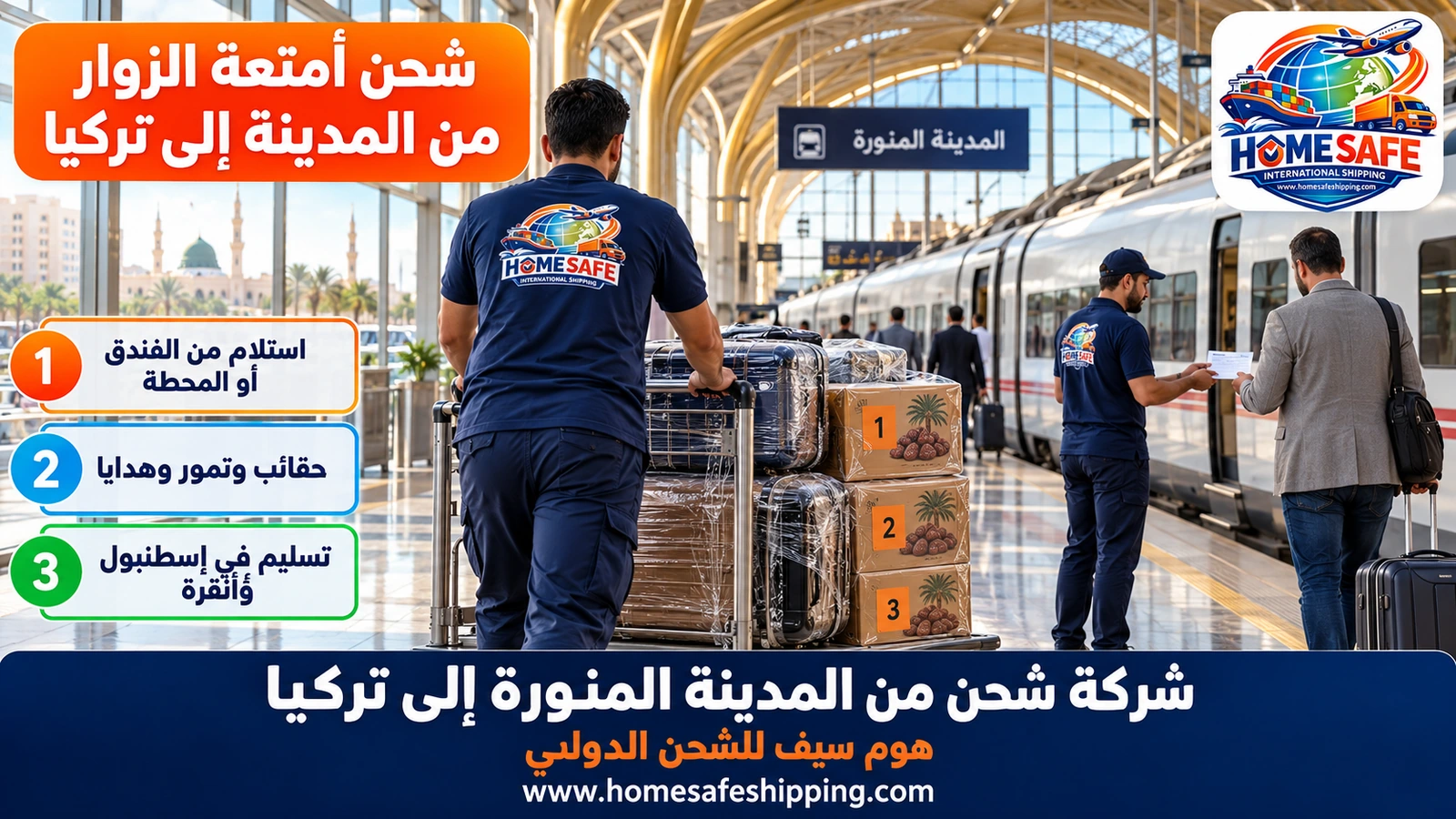 شحن أمتعة الزوار من المدينة إلى تركيا