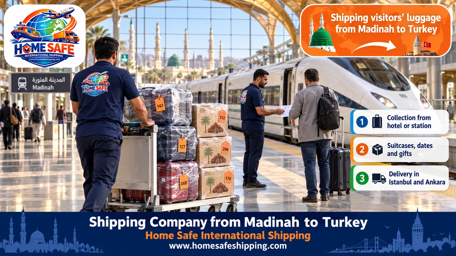 Shipping visitors’ luggage from Madinah to Turkey