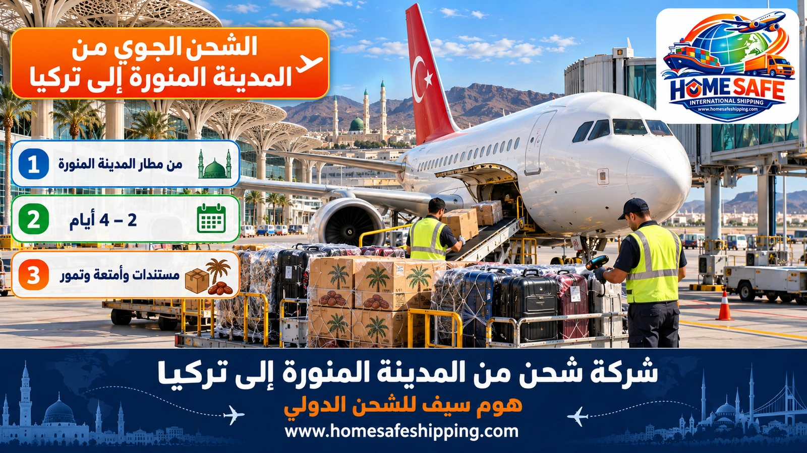 الشحن الجوي من المدينة المنورة إلى تركيا