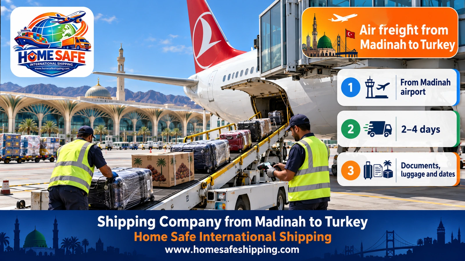 Air freight from Madinah to Turkey
