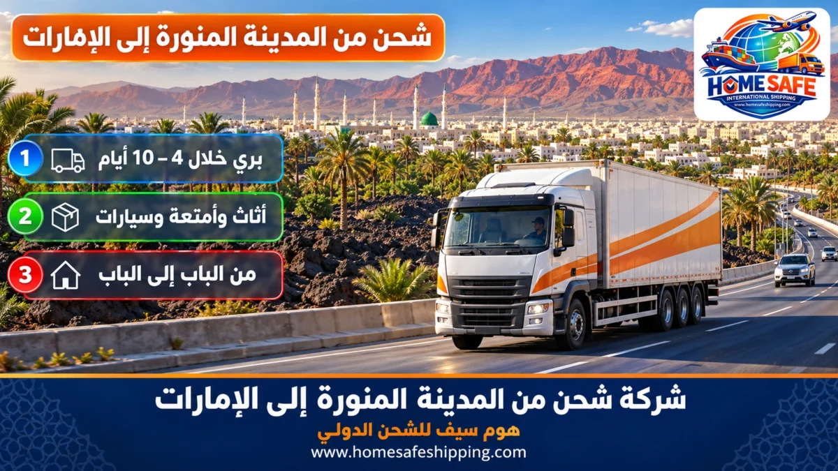 شركة شحن من المدينة المنورة إلى الإمارات
