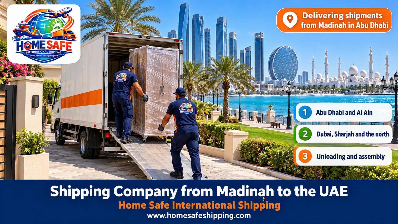 Delivering shipments from Madinah in Abu Dhabi
