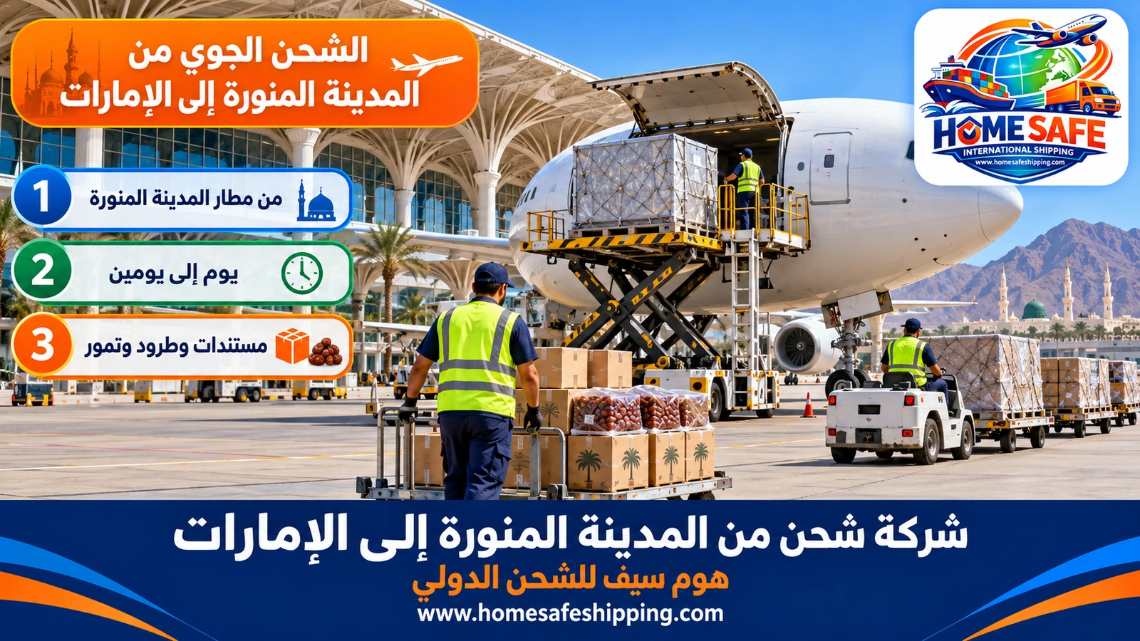 الشحن الجوي من المدينة المنورة إلى الإمارات