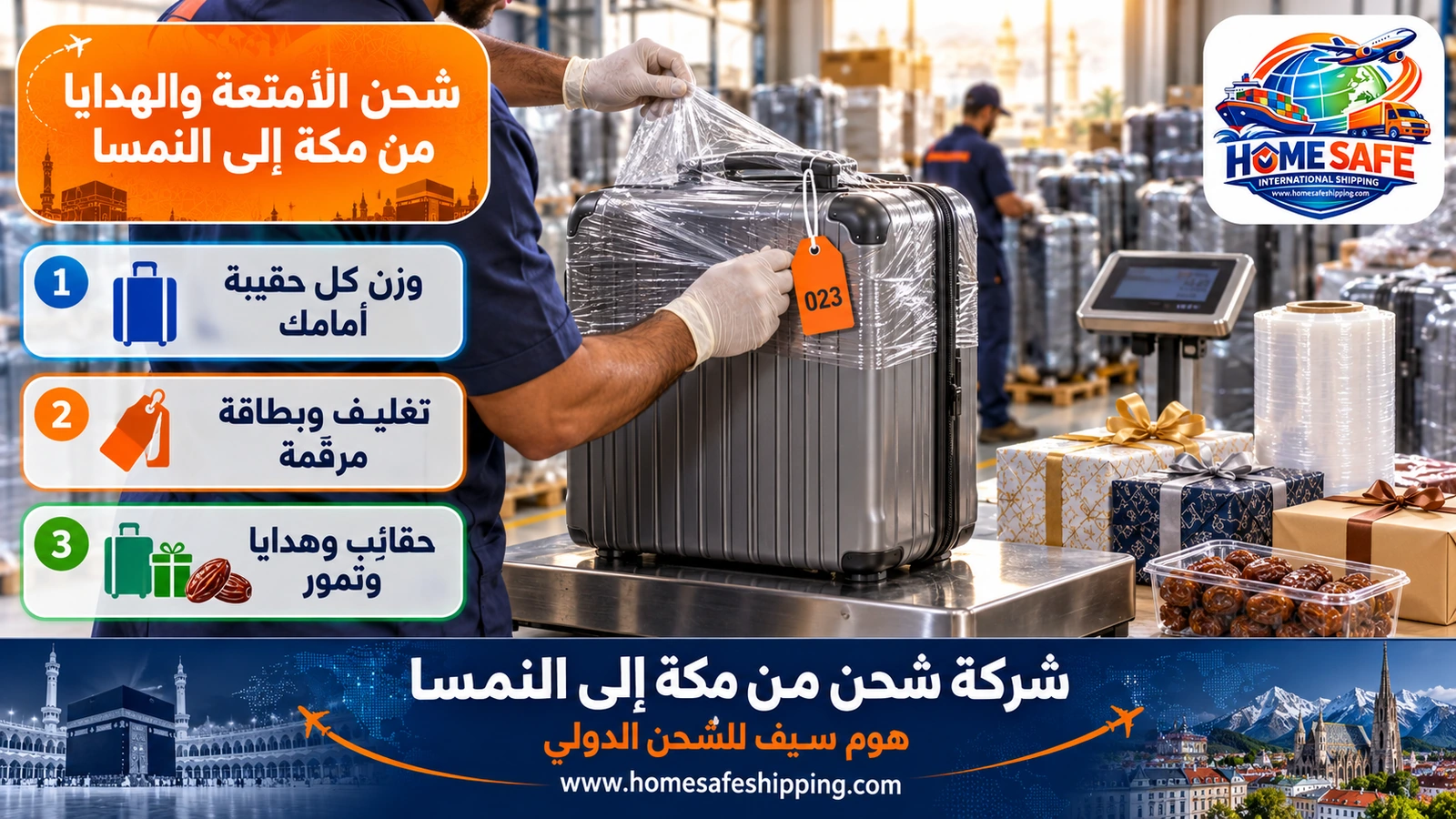 شحن الأمتعة والهدايا من مكة إلى النمسا