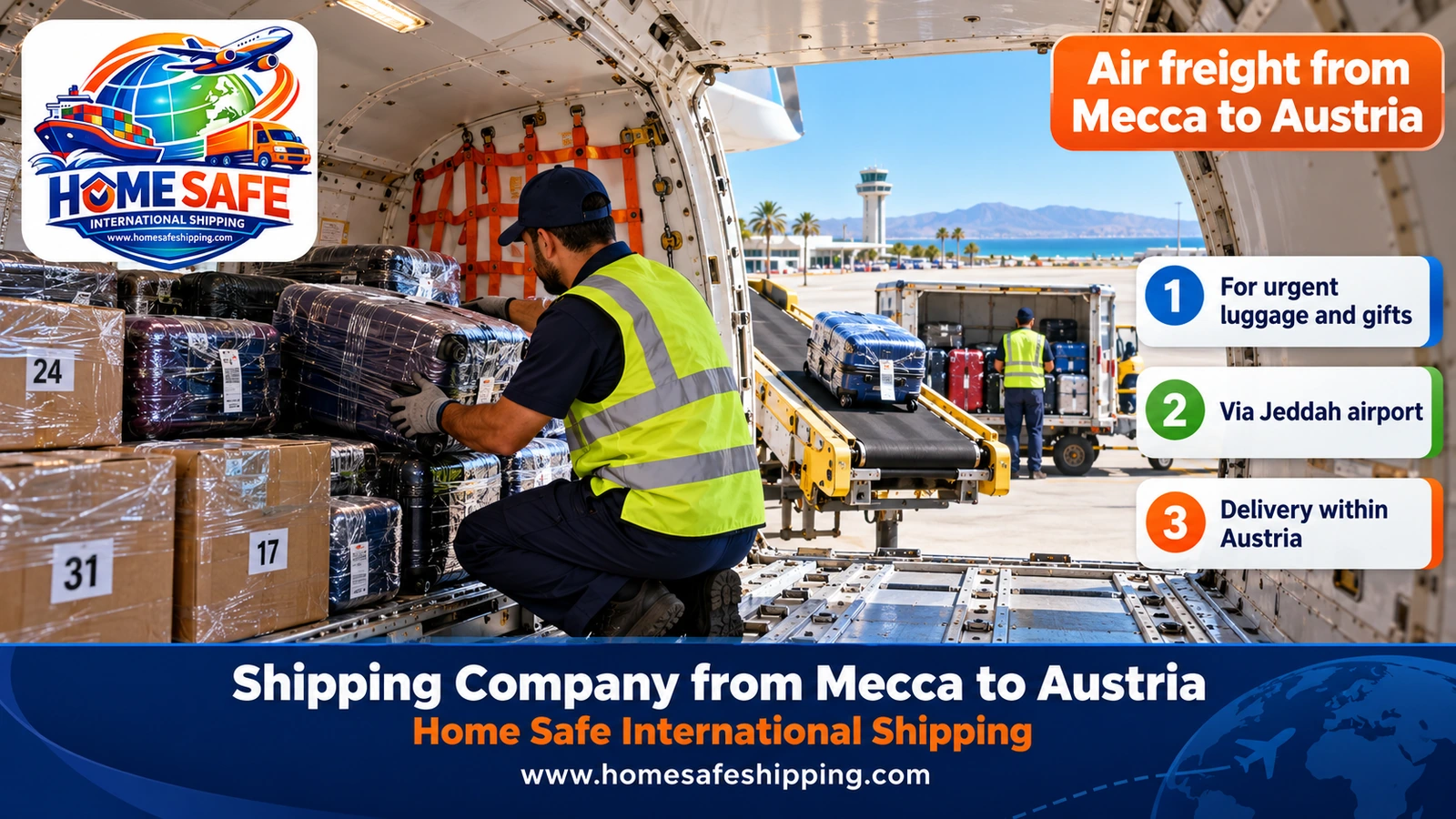 Air freight from Mecca to Austria