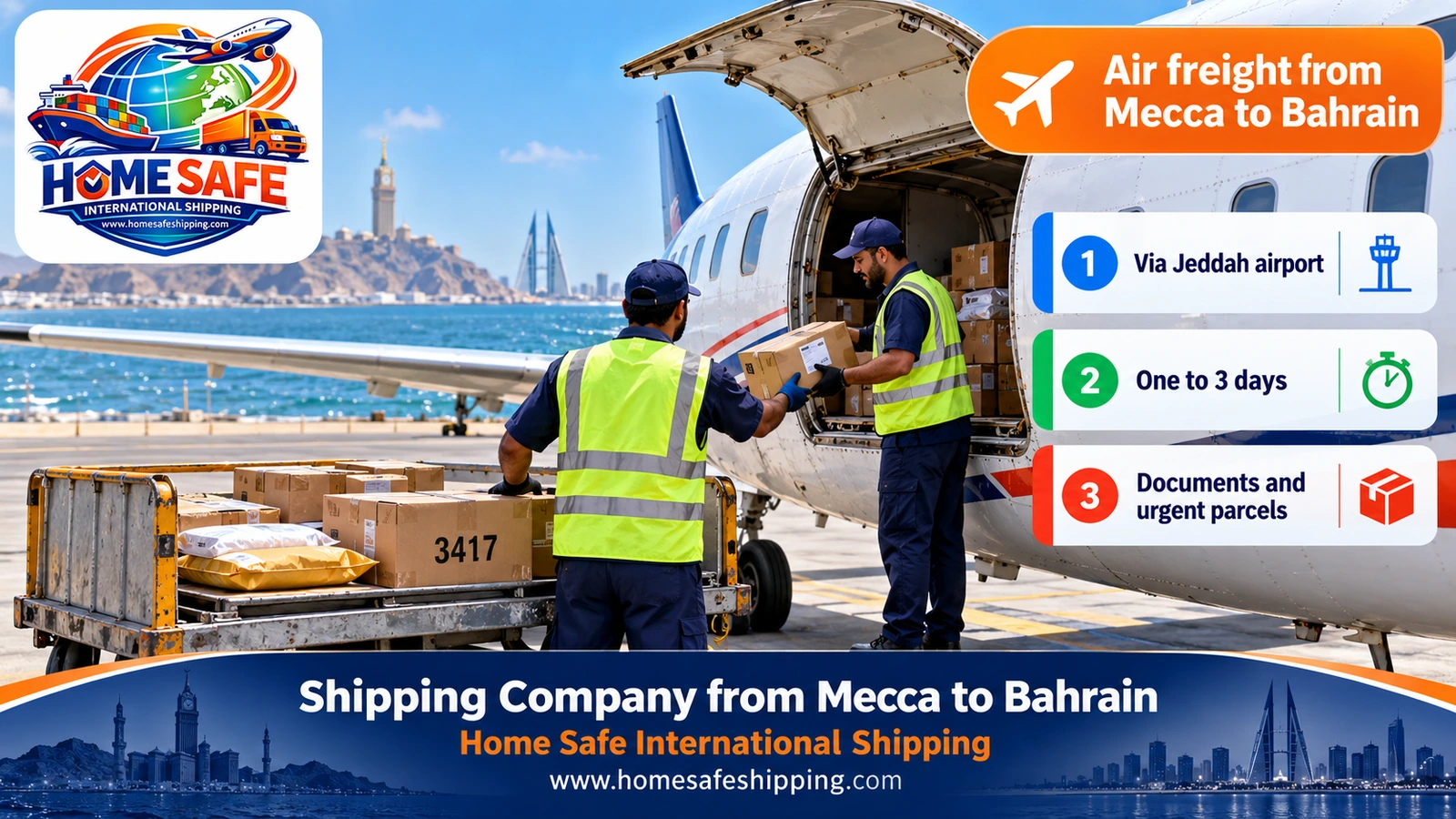 Air freight from Mecca to Bahrain